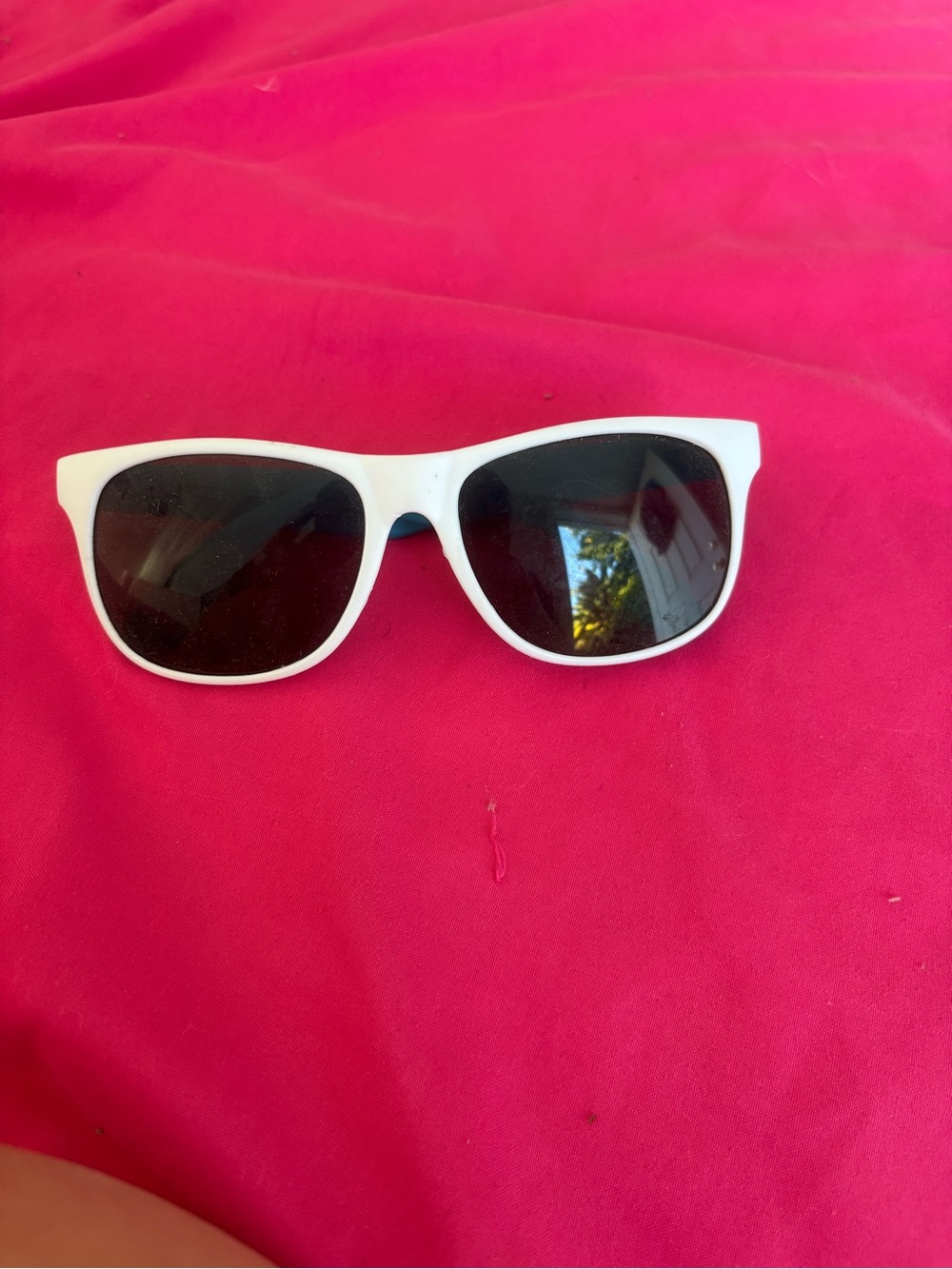 Kids White Sunglasses with Black Lenses